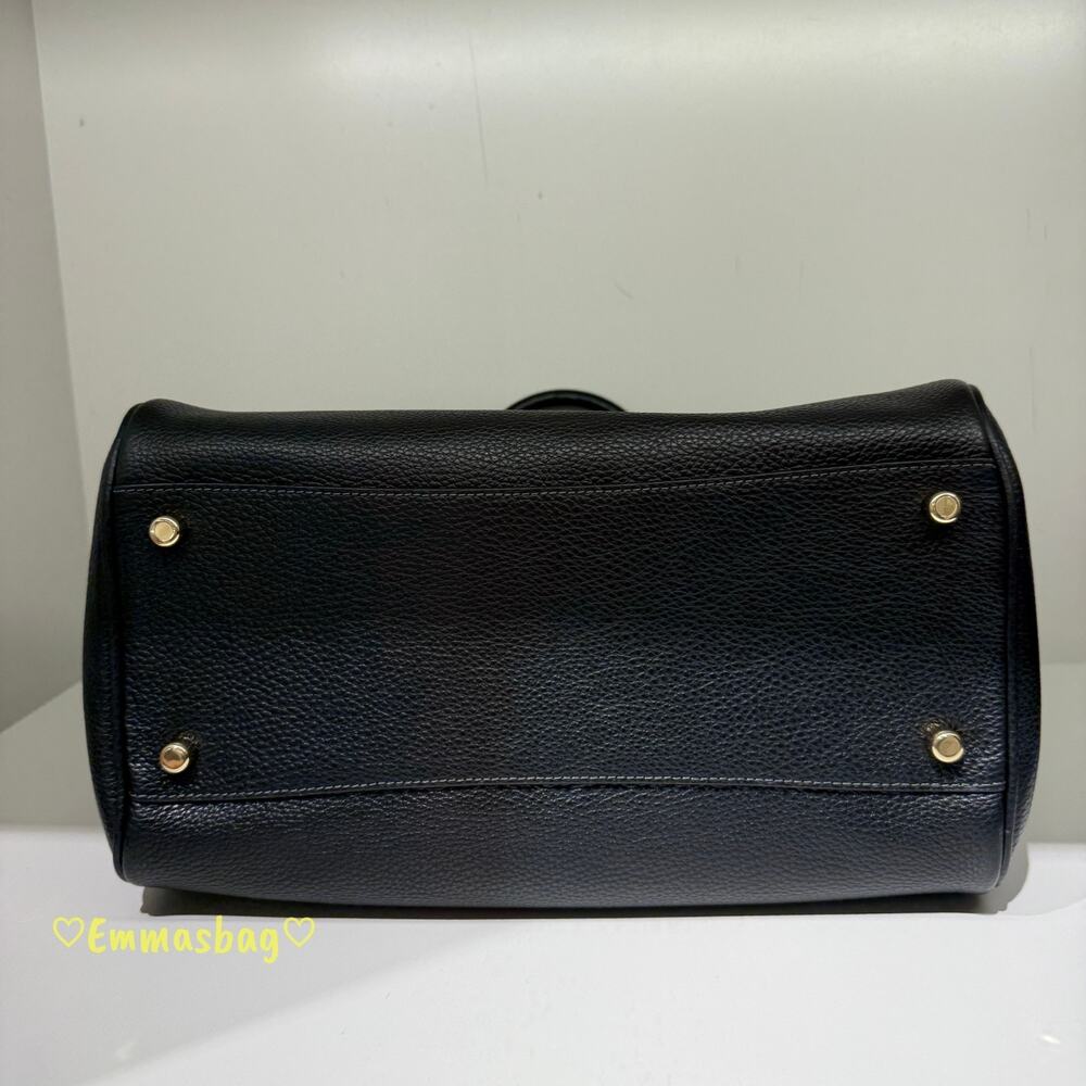NWT Coach Rowan Large Satchel Bag CES11 pebbled leather/Gold/Black - Picture 5 of 9